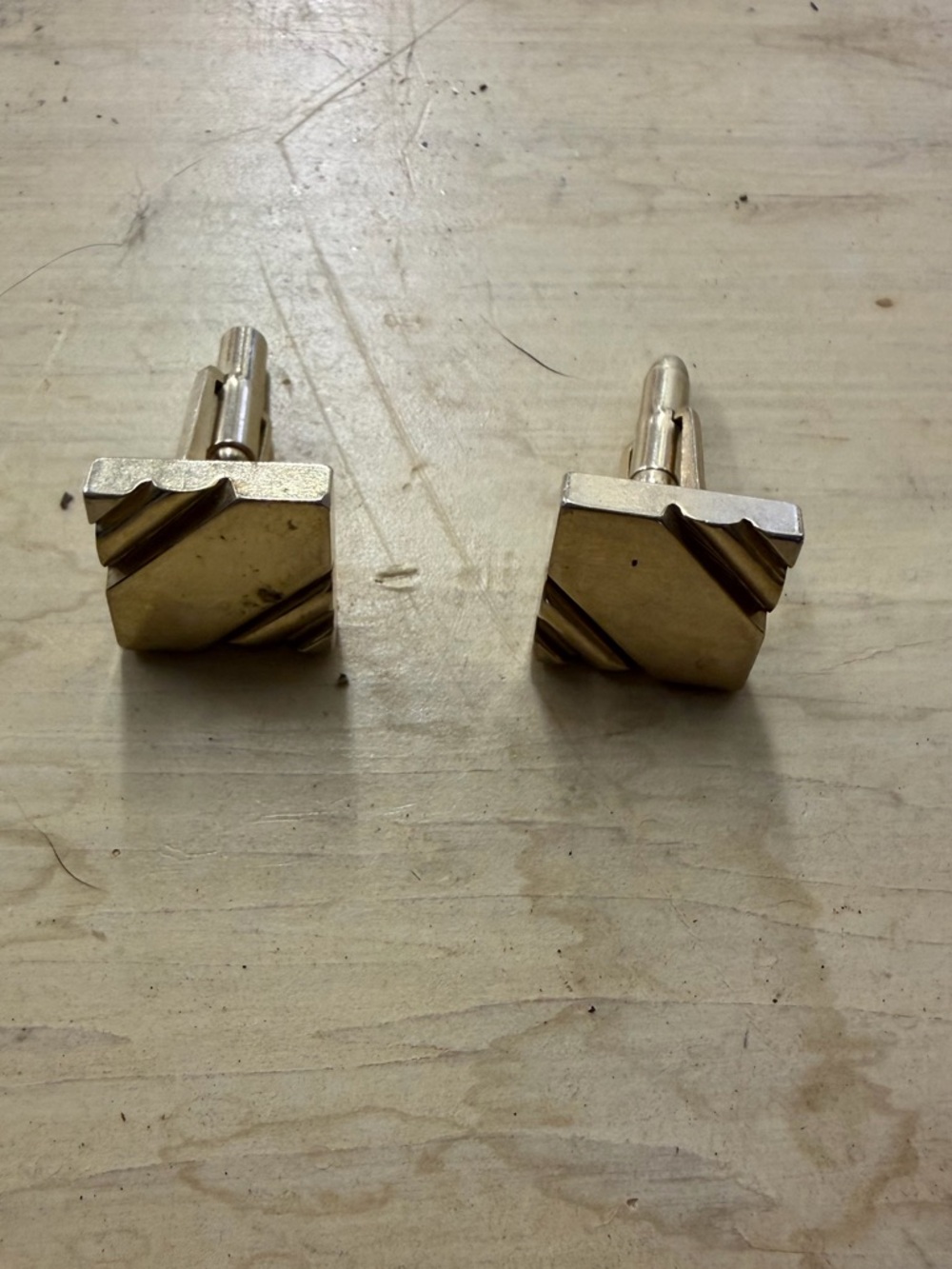 Men's Gold-Tone Square Cufflinks - Classic Geometric Design